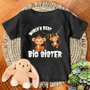 Camiseta De Bebé Monos 🙈 La Mejor Hermana Mayor del Mundo