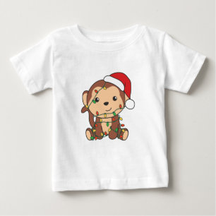 Camiseta De Bebé Monos Navidades de monos Animales de Invierno Mono