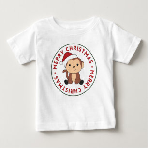 Camiseta De Bebé Monos Navidades Nieve animales de invierno monos