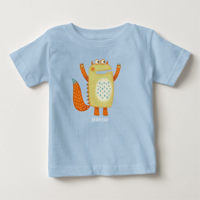 Camiseta De Bebé Monster Bernard Custom Name (Anverso)
