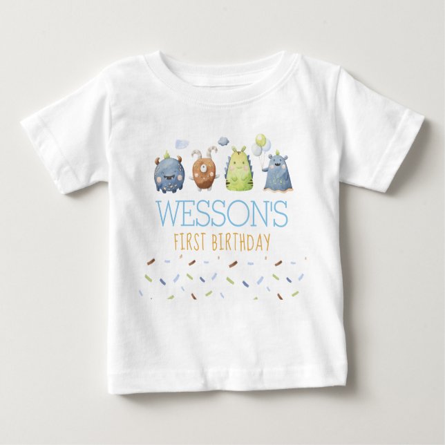 Camiseta De Bebé Monster Birthday Shirt (Anverso)