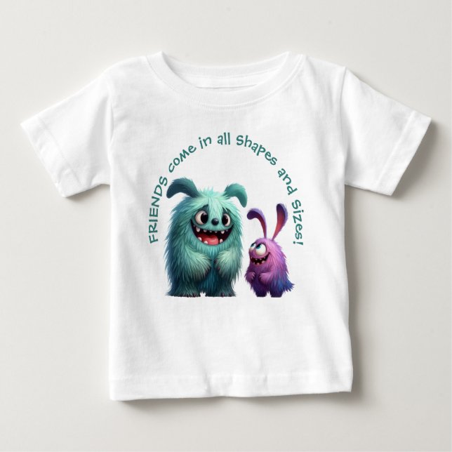 Camiseta De Bebé Monster Friends: Suzi y Bob (Anverso)