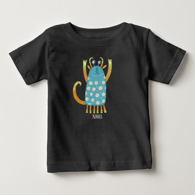 Camiseta De Bebé Monster Nigel Custom Name (Anverso)