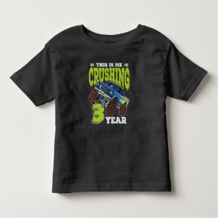 Camiseta De Bebé Monster Truck 3 cumpleaños