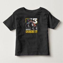 Camiseta De Bebé Monster Truck 3 cumpleaños