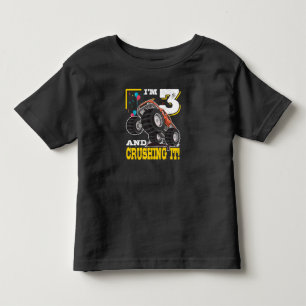 Camiseta De Bebé Monster Truck 3 cumpleaños