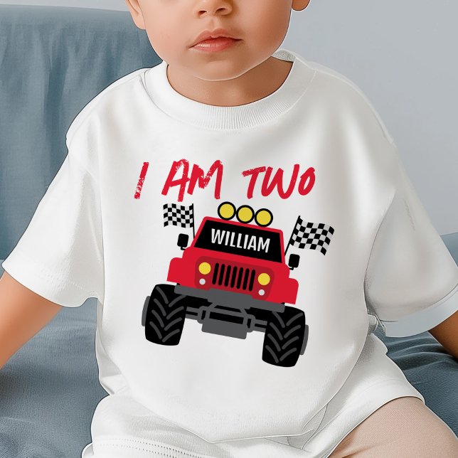 Camiseta De Bebé Monster Truck Boy 2º cumpleaños personalizado (Subido por el creador)