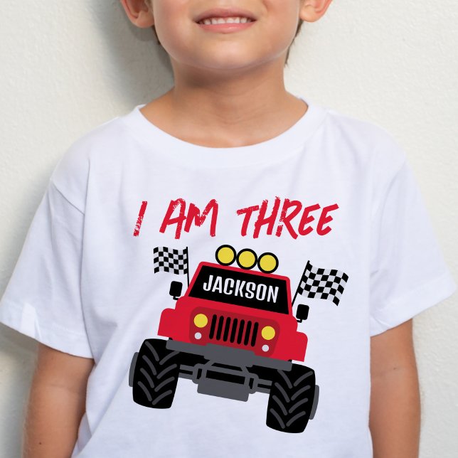 Camiseta De Bebé Monster Truck Boy 3 cumpleaños personalizado (Subido por el creador)