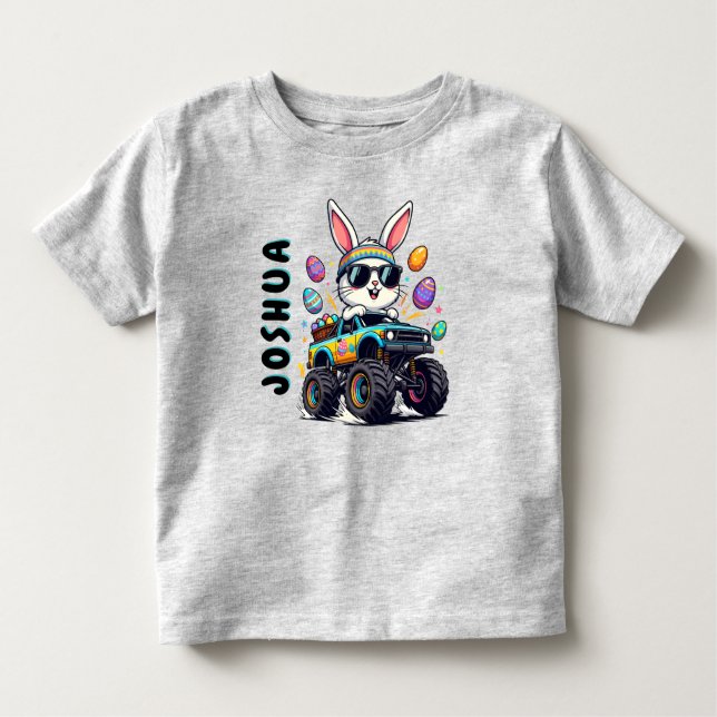 Camiseta De Bebé Monster Truck Toddler Easter Shirt (Anverso)