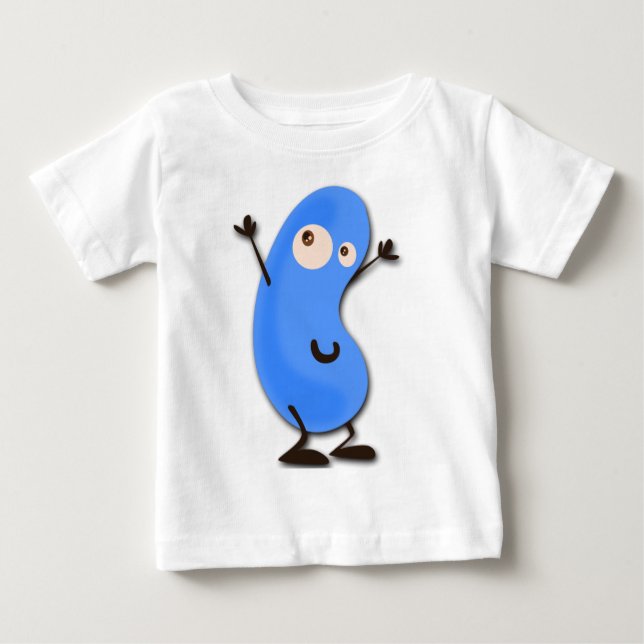 Camiseta De Bebé Monstruo azul lindo de la haba (Anverso)