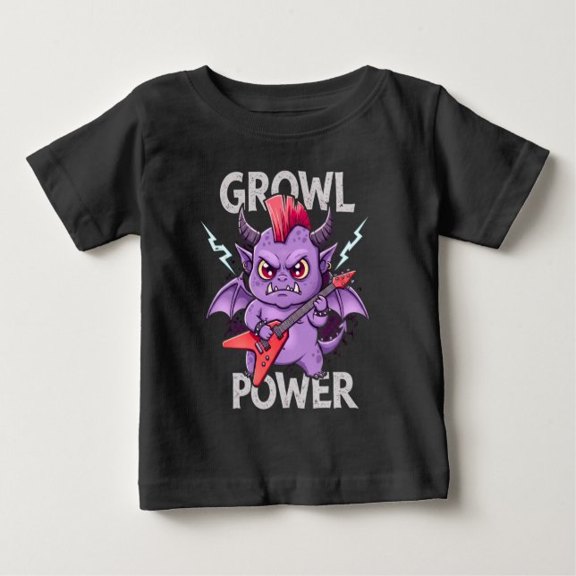 Camiseta De Bebé Monstruo de Bebé Mecedor - Poder Rugido (Anverso)