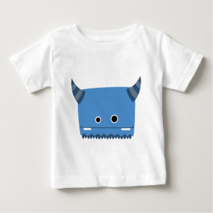 Camiseta De Bebé Monstruo de Cuello Azul