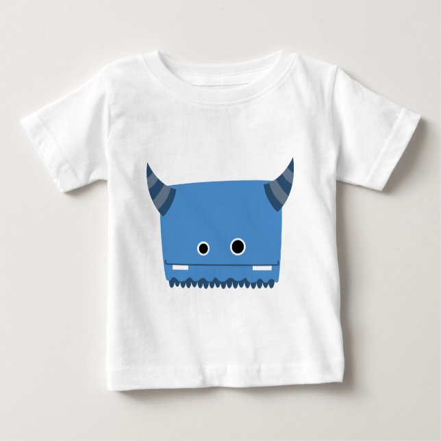Camiseta De Bebé Monstruo de Cuello Azul (Anverso)