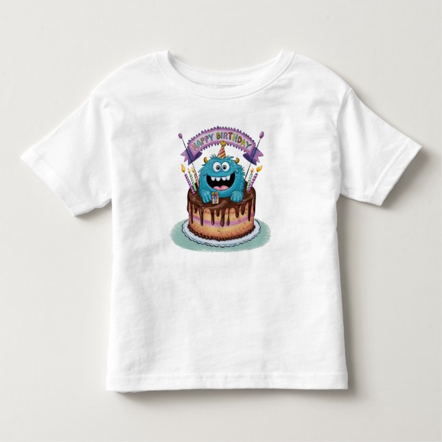 Camiseta De Bebé Monstruo de Cumpleaños (Anverso)