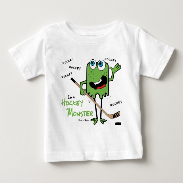 Camiseta De Bebé Monstruo de hockey: Bebé (Anverso)