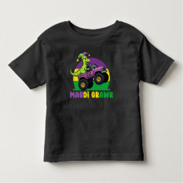Camiseta De Bebé Monstruo de Mardi Grawr Camión Dinosaurio Mardi Gr