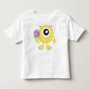 Camiseta De Bebé Monstruo de primavera, monstruo amarillo, flores, 