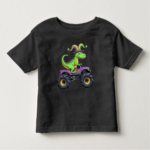 Camiseta De Bebé Monstruo del Mardi Gras Camión Dinosaurio t rex