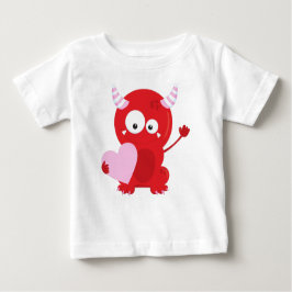 Camiseta De Bebé Monstruo el día de San Valentín, Monstruo Cuto, Co