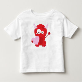 Camiseta De Bebé Monstruo el día de San Valentín, Monstruo Cuto, Co