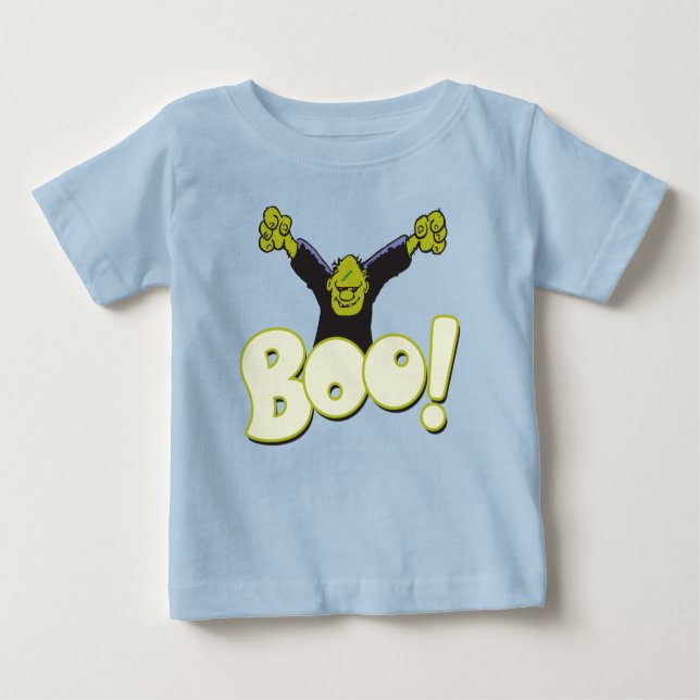 Camiseta De Bebé Monstruo Frankenstein Personalizado BOO Halloween (Anverso)