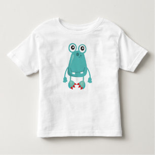 Camiseta De Bebé Monstruo lindo, monstruo azul, monstruo gracioso,