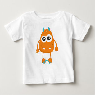 Camiseta De Bebé Monstruo lindo, monstruo Naranja, monstruo gracios