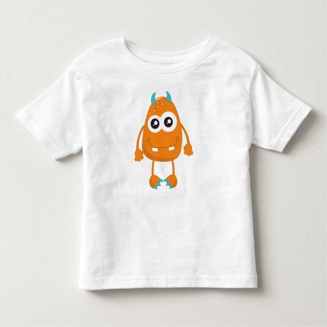 Camiseta De Bebé Monstruo lindo, monstruo Naranja, monstruo gracios (Anverso)