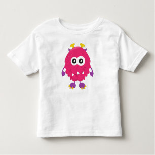 Camiseta De Bebé Monstruo lindo, monstruo rosado, cuernos, monstruo