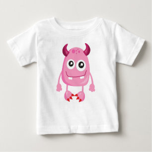 Camiseta De Bebé Monstruo lindo, monstruo rosado, monstruo gracioso