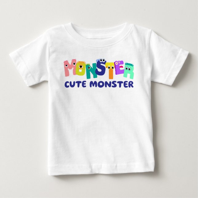 Camiseta De Bebé Monstruo monótono monstruo mono (Anverso)