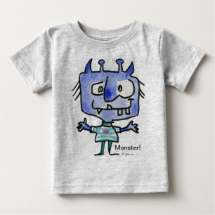 Camiseta De Bebé Monstruo Personalizado azul #22 Camiseta para bebé