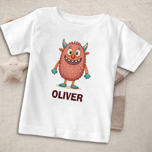 Camiseta De Bebé Monstruo Personalizado Colorido Lindo