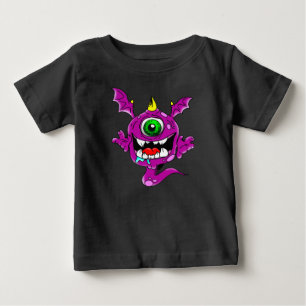 Camiseta De Bebé Monstruo púrpura lindo del comedor de la gente