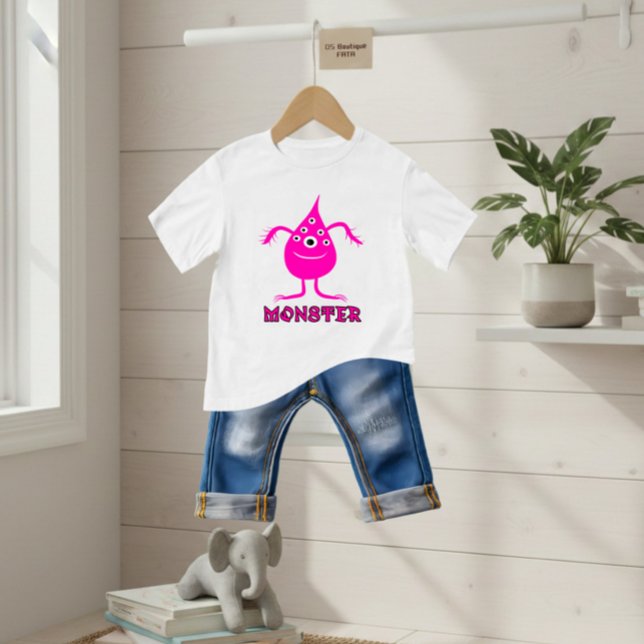 Camiseta De Bebé Monstruo rosa (Subido por el creador)
