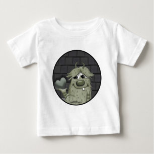 Camiseta De Bebé Monstruo verde difuso con corazón