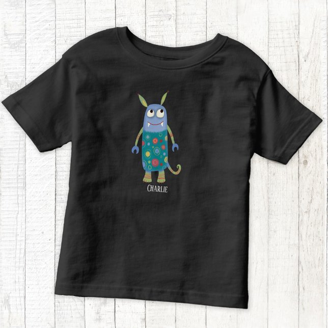 Camiseta De Bebé Monstruos Cutos Personalizados (Cute monsters personalized name t-shirt)