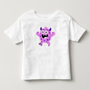 Camiseta De Bebé Monstruos Morados Felices Niños