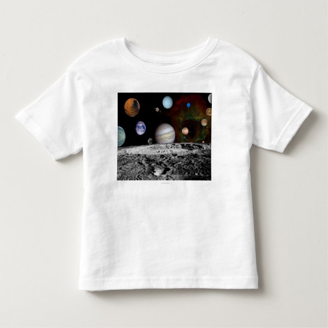 Camiseta De Bebé Montaje de la Sistema Solar de las imágenes del (Anverso)