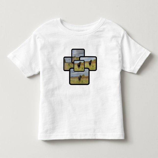 Camiseta De Bebé Montaje de vaca de escapada negra, (Anverso)