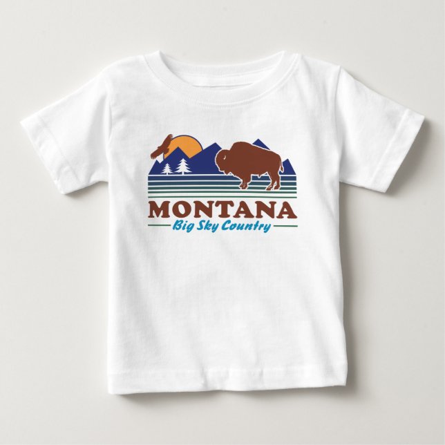 Camiseta De Bebé Montana Big Sky Country (Anverso)