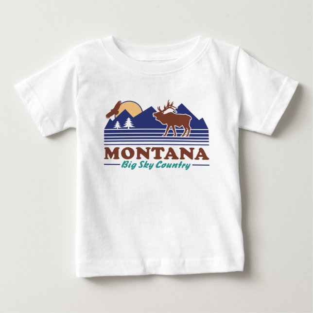 Camiseta De Bebé Montana Big Sky Country (Anverso)