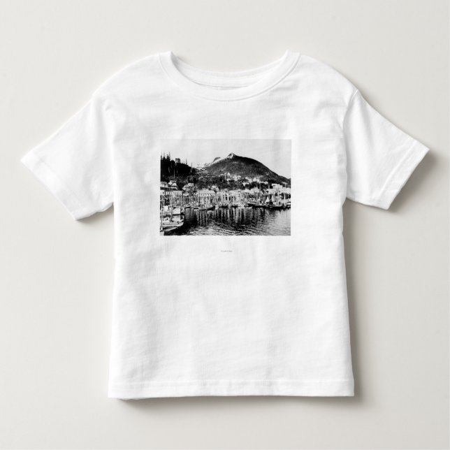 Camiseta De Bebé Montaña de la flota pesquera y de los ciervos en (Anverso)