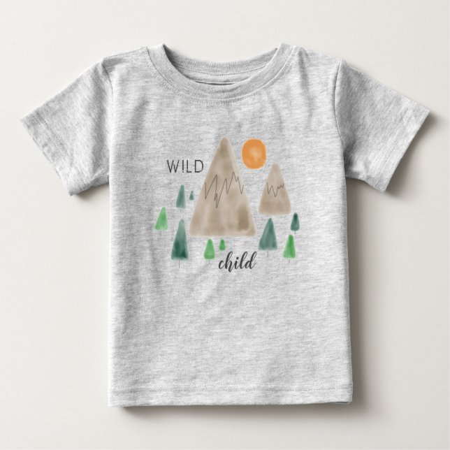 Camiseta De Bebé Montañas del "niño salvaje" (Anverso)