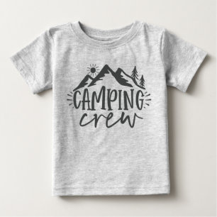 Camiseta De Bebé Montañas Tripulación de Camping Forest Sunrise