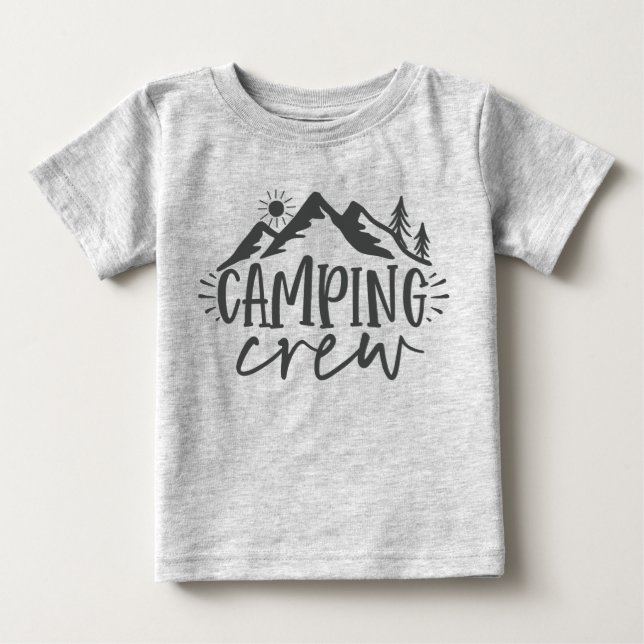 Camiseta De Bebé Montañas Tripulación de Camping Forest Sunrise (Anverso)