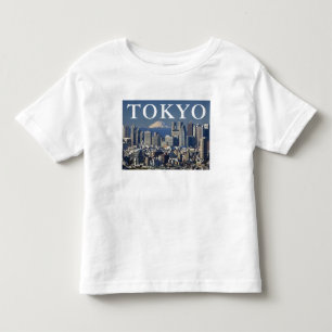 Camiseta De Bebé Monte Fuji   Distrito de Shinjuku Skyline Tokio Ja