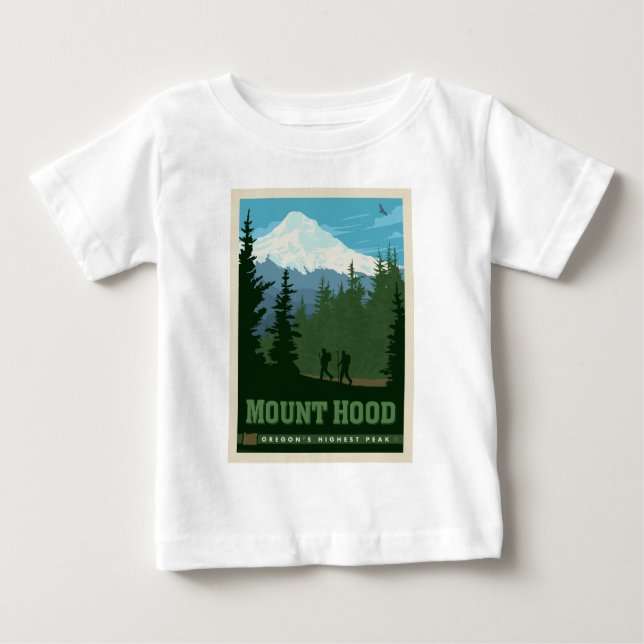 Camiseta De Bebé Monte Hood | Oregon (Anverso)