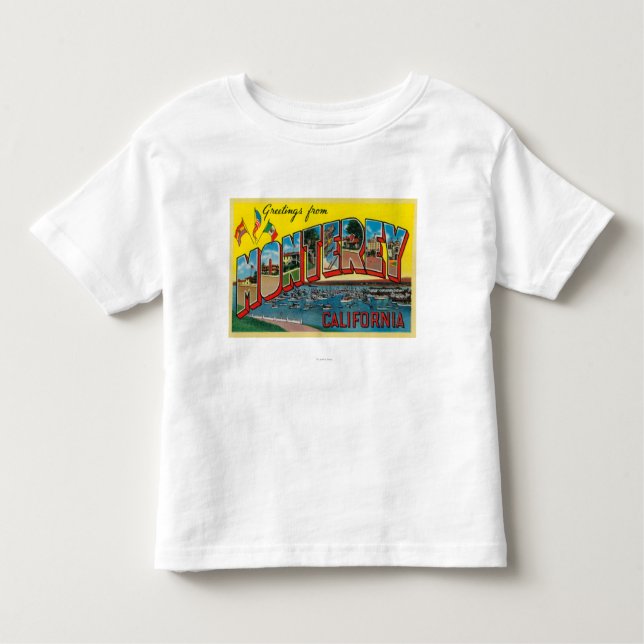 Camiseta De Bebé Monterey, California - escenas grandes de la letra (Anverso)