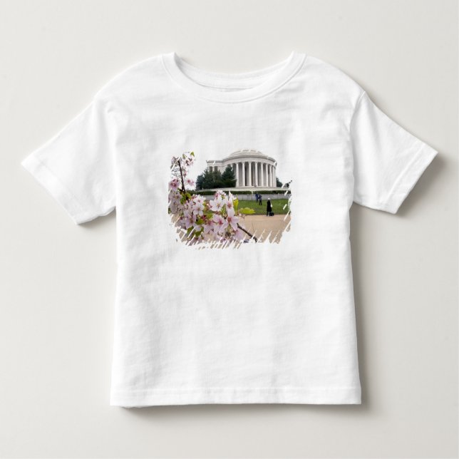 Camiseta De Bebé Monumento de Thomas Jefferson con las flores de (Anverso)